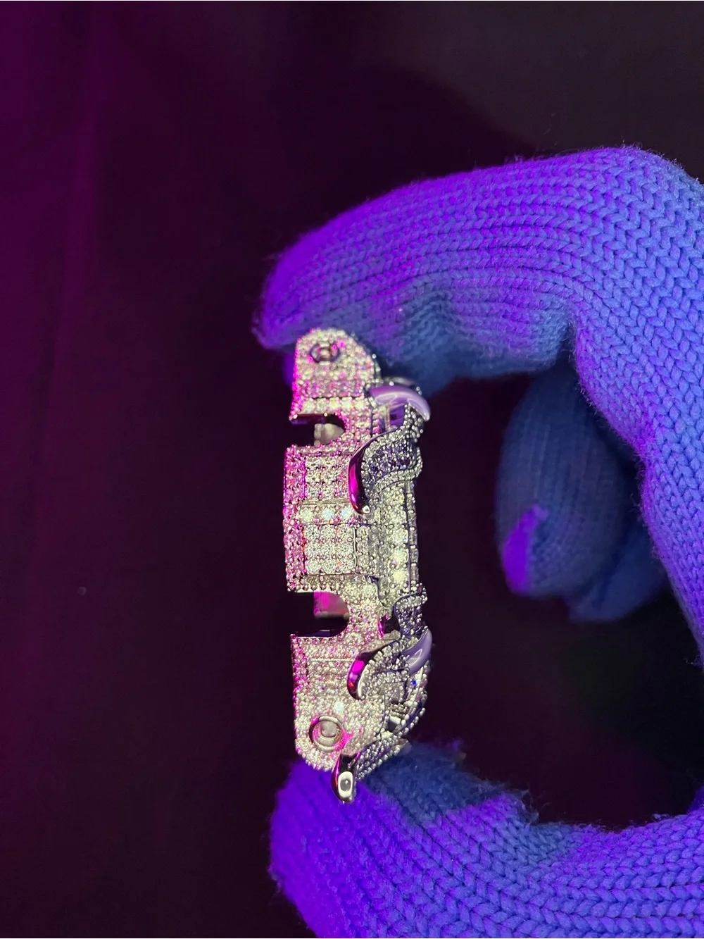 G-Shock Moissanite Iced-Out Bezel - Silver and Purple(DW-6900)